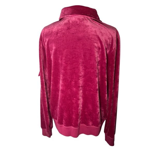 BCBG Long Sleeve Retro Y2K Vintage Pink Magenta Zippered Jacket Sz L - Picture 2 of 9